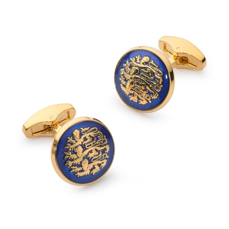 Three Lions Of England Cufflinks In Blue