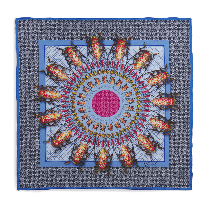 Beetle Parade Sky Pocket Square