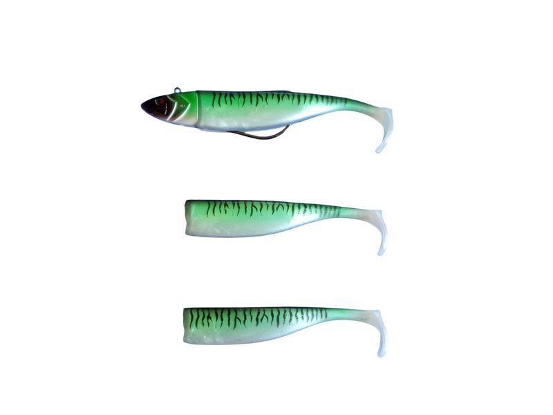 Waylander - Mean Minnow x3 Soft Plastic with Jighead (Lead Free) 27g