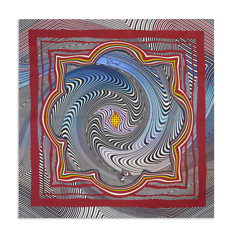 Zig Zag Cobalt Pocket Square