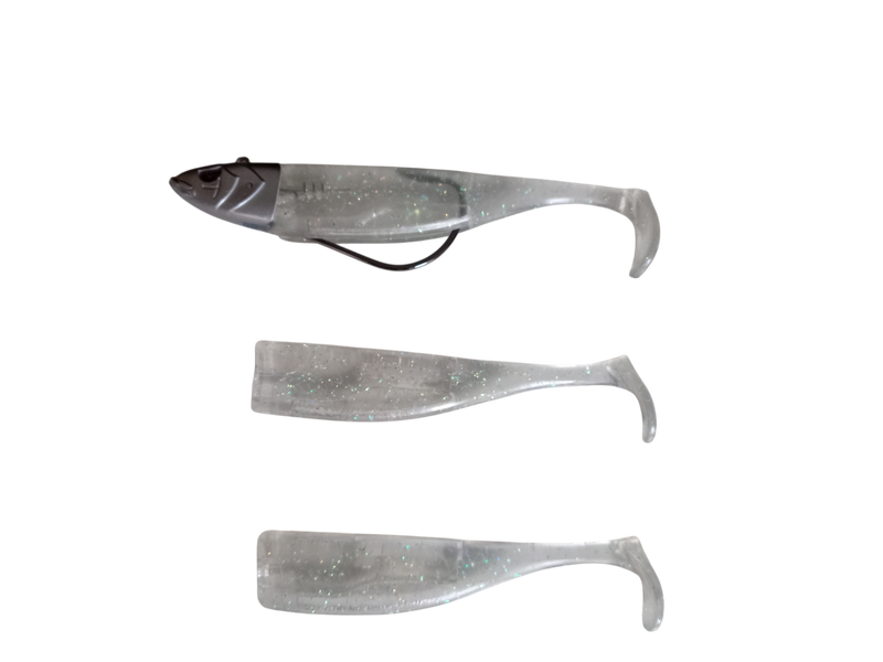 Waylander - Mean Minnow x3 Soft Plastic with Jighead (Lead Free) 27g
