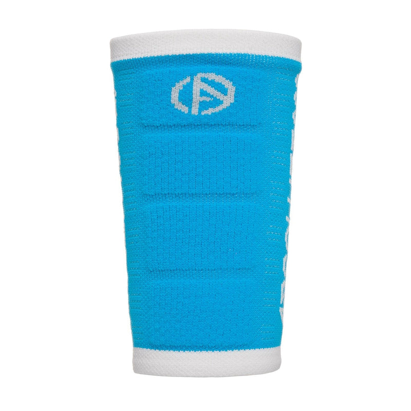 ABSOLUTE360 turquoise wristband with white accents, product image on white background
