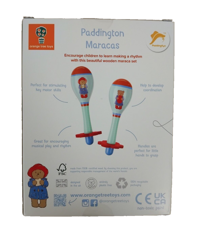 Paddington Bear Maracas Set Musical Play for Children and Toddlers 1-4 Years NEW