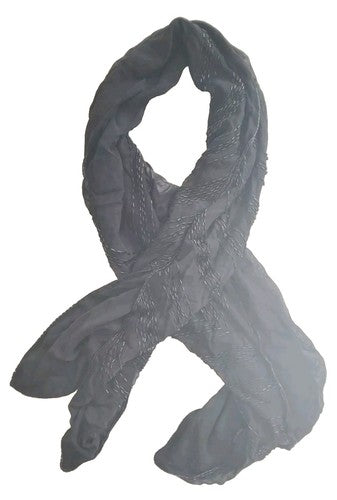 Neck Scarf Tie Black for Women Stylish Chic with sequins Size 12 x 59 Inches