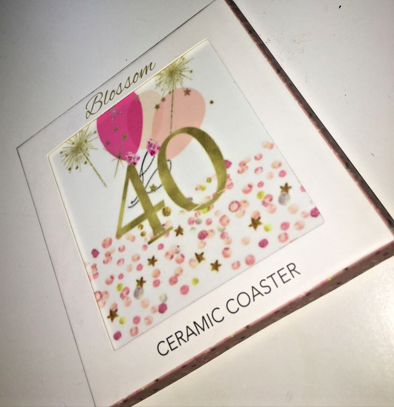 Blossom Ceramic Coaster 40th