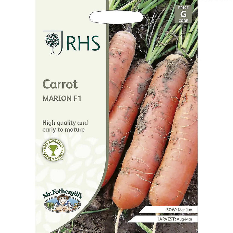 Mr Fothergill's RHS Carrot Marion F1 Seeds, Nantes Variety, High Yield Vegetable Seeds | Vegetable Seeds | 5011775325880 5011775325880 | AllotMate Essentials