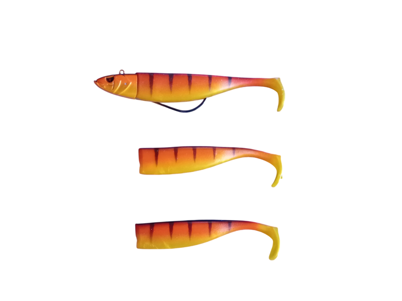 Waylander - Mean Minnow x3 Soft Plastic with Jighead (Lead Free) 27g