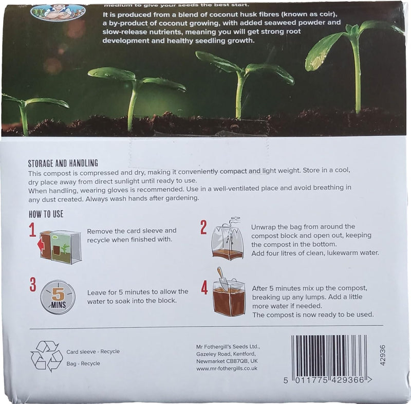 Peat Free Enriched Seed Compost 10L Coir Based Growing Medium | Peat Free Seed Compost | 5011775429366 5011775429366 | AllotMate Essentials