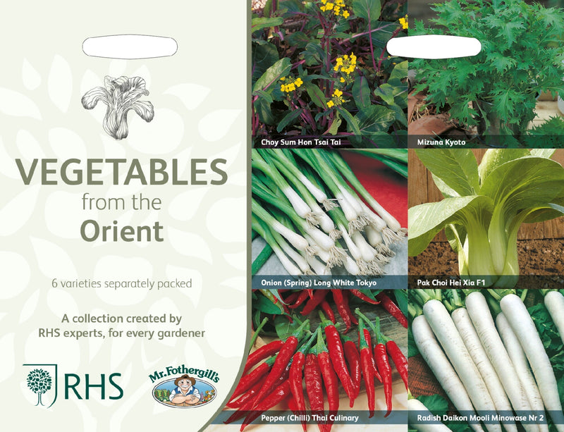 RHS Vegetables from the Orient Vegetable Seeds Collection 6 Asian Inspired Varieties | Vegetable Seeds | 5011775290485 5011775290485 | AllotMate Essentials